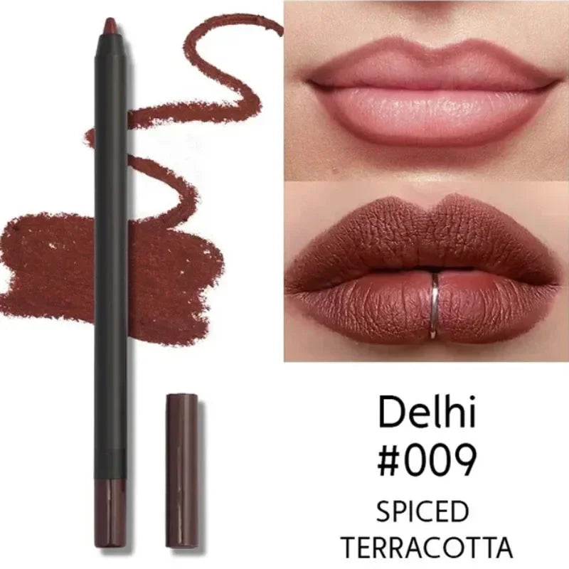 Nude Brown Lip Liner Pencil Lipstick Matte Smooth Waterproof Lipliner Long Lasting Non-stick Cup Lipstick Pen Beauty Cosmetics