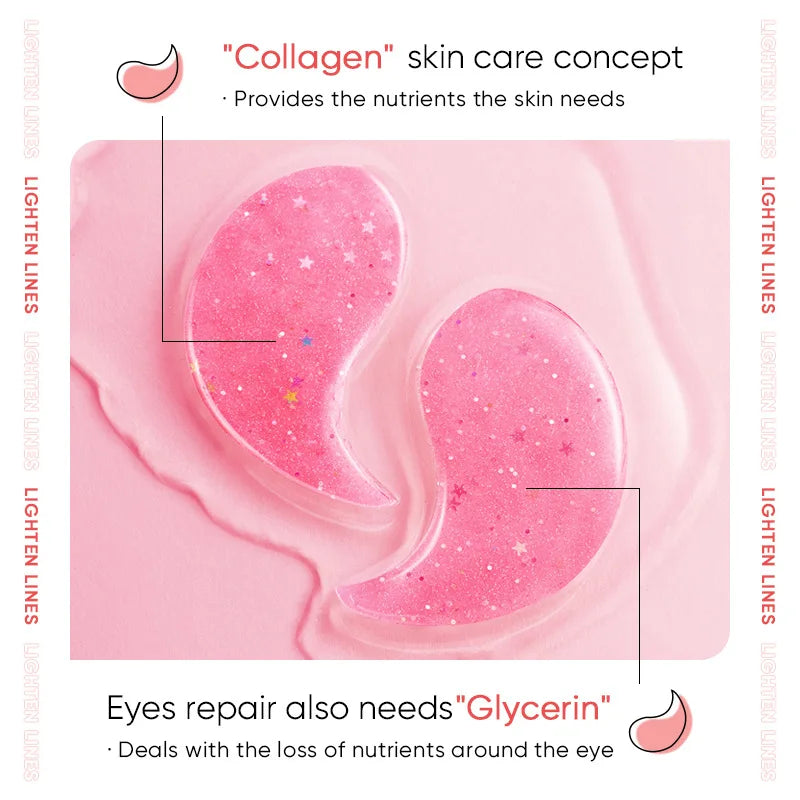 60pcs SADOER Rose Eye Mask Anti Dark Circles Remove Eyes Bags Anti Wrinkles Hydrating Firming Eye Patches Eyes Skin Care