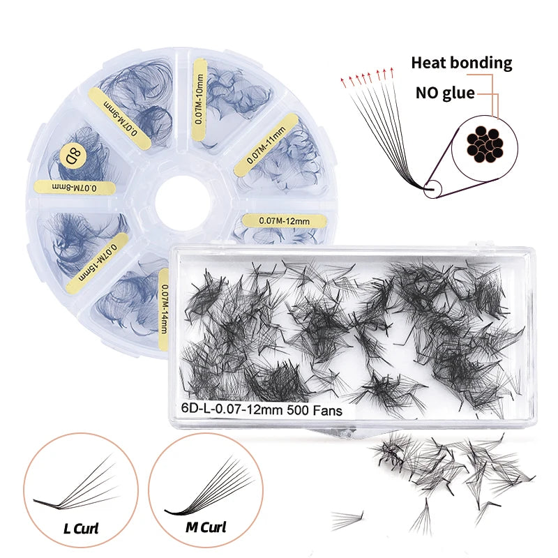 M L Curl Loose Premade Volume Fans for Eyelash Extension Promade Fans Prefact Bouquet Eyelashes 3D to 10D Pre Made Loose Fans