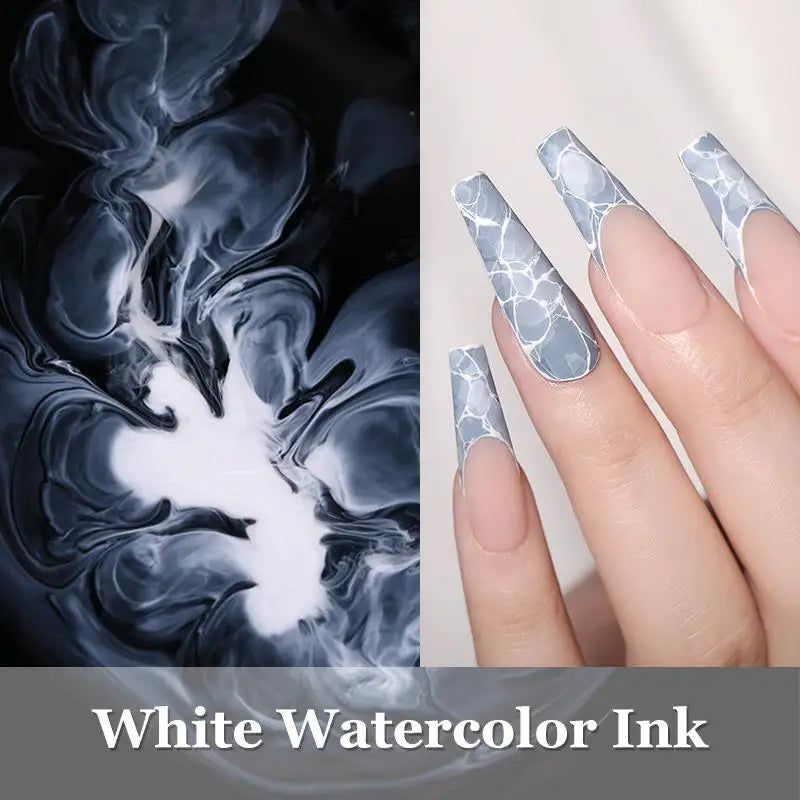 BORN PRETTY 15ml White Blossoming Gel UV LED Soak Off Nail Art Polish Spreading Effect Watercolor Marble Nail Polish Gel