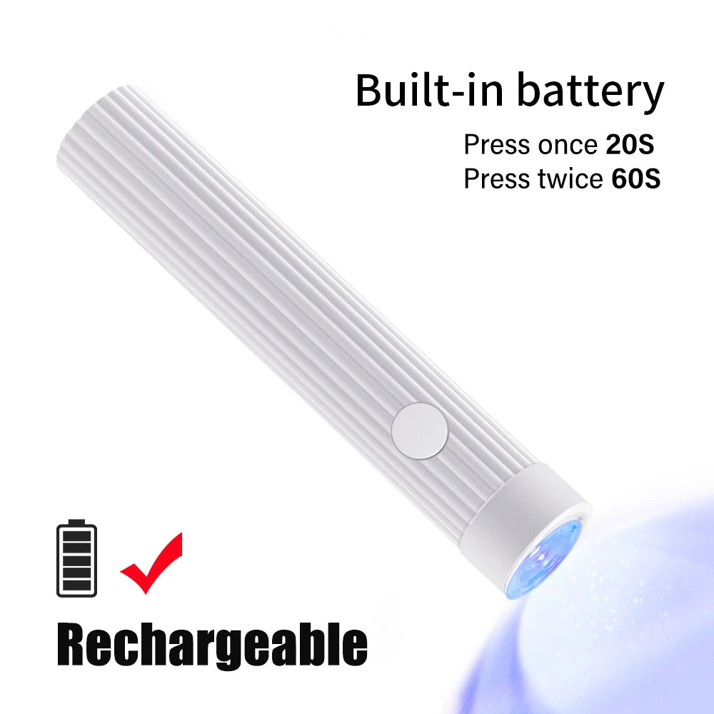 YIKOOLIN 1 Pc Pen Shape Portable UV/LED Nail Lamp for Gel Polish & Press on Nails Cordless USB Nail Dryer Dryer for Gel Polish