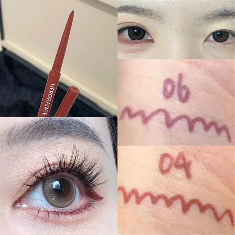 12 Colors Eyeliner Pencil Smooth Wine Red Soft High Pigment Eye Liner Pen Waterproof Matte Aegyosal Lying Silkworm Eyes Makeup