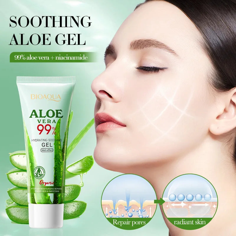 Aloe Exfoliating Gel Facial Deep CleansingPore Shrink Pore Cleansing Skincare Whitening Moisturizing Repair Facial Scrub Cream