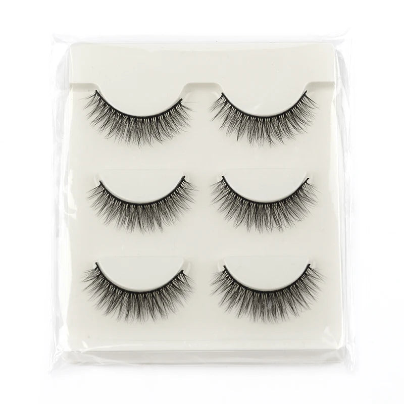 New Half Eyelashes 3/10 Pairs Half Lashes Natural 3D Cat Eye Lashes Clear Stem False Eyelash Extension Makeup Faux Cils Maquiage
