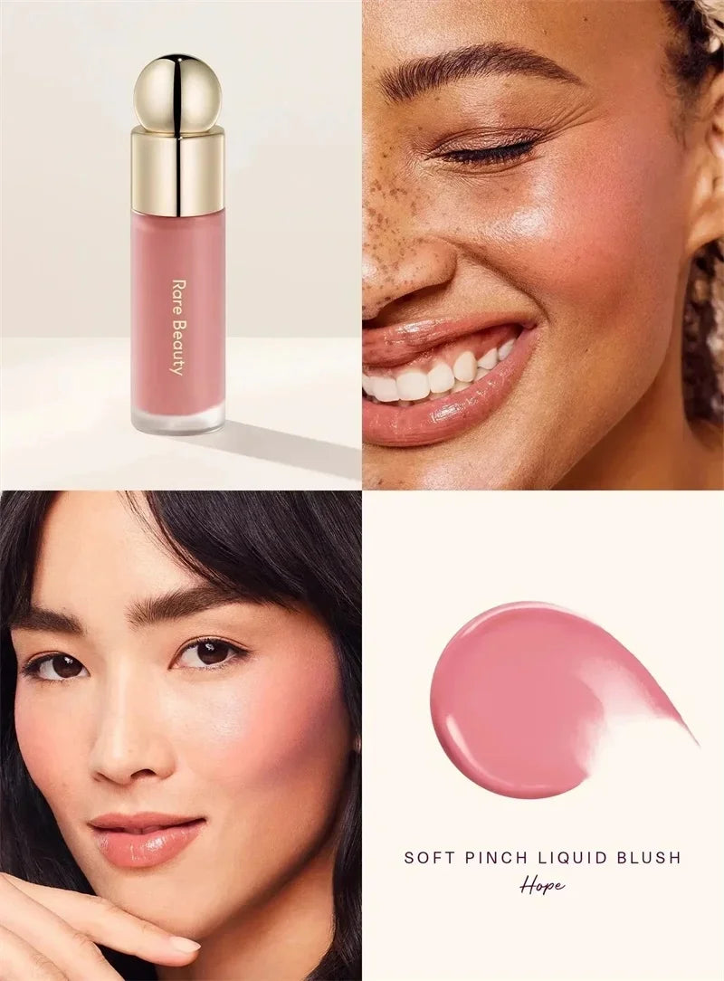 Rare Beauty Rose Neutral Mauve Blush Powder Portable Makeup Liquid Blush Moisturizing Dual-use Waterproof Lip Gloss Plump Smooth