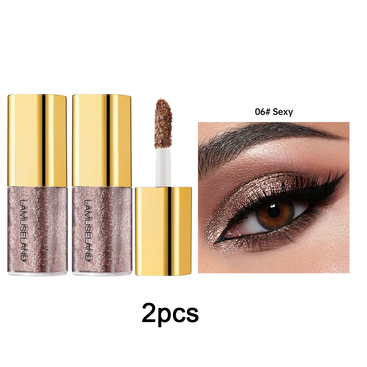 Pearly Liquid Eyeshadow Makeup Waterproof Shimmer Glitter Eye Shadow Highlighter Lasting Eye Tint for Daily Natural Smokey Look