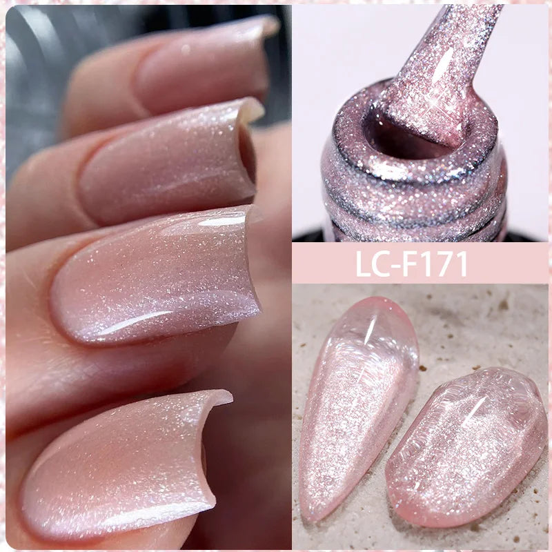 LILYCUTE 7ML Auroras Glitter Thermal Gel Nail Polish Temperature Color Changing Semi Permanent Soak Off Nail Art UV Gel Varnish