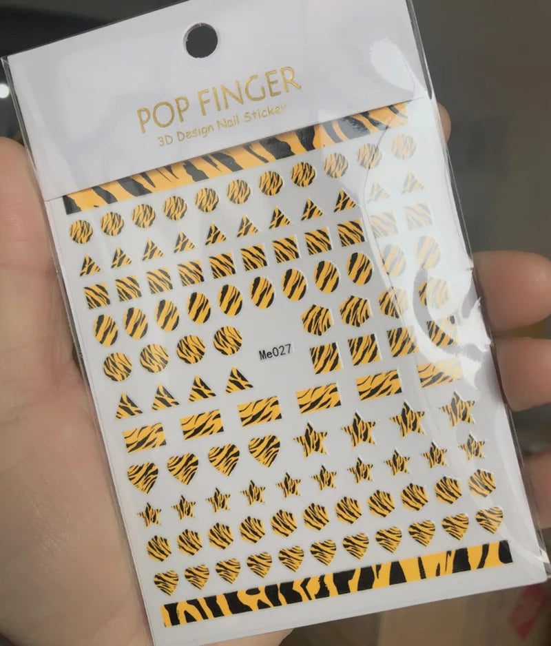 Press on Nails Tiger Symbol Nails Decals Design Fierce Wild Animal Leopard Decoration Manicure Stickers Nails Accessories Tools