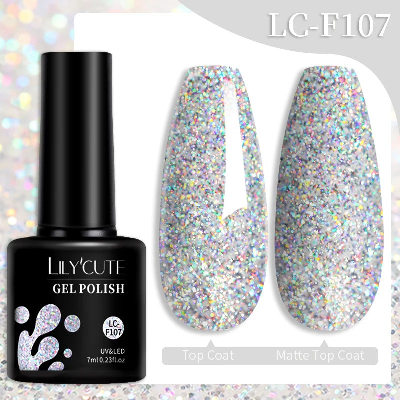 LILYCUTE 7ml 9D Black Crystal Cat Magnetic Gel Nail Polish Laser Silver Glitter Semi Permanent Manicure For Nail Art Gel Varnish