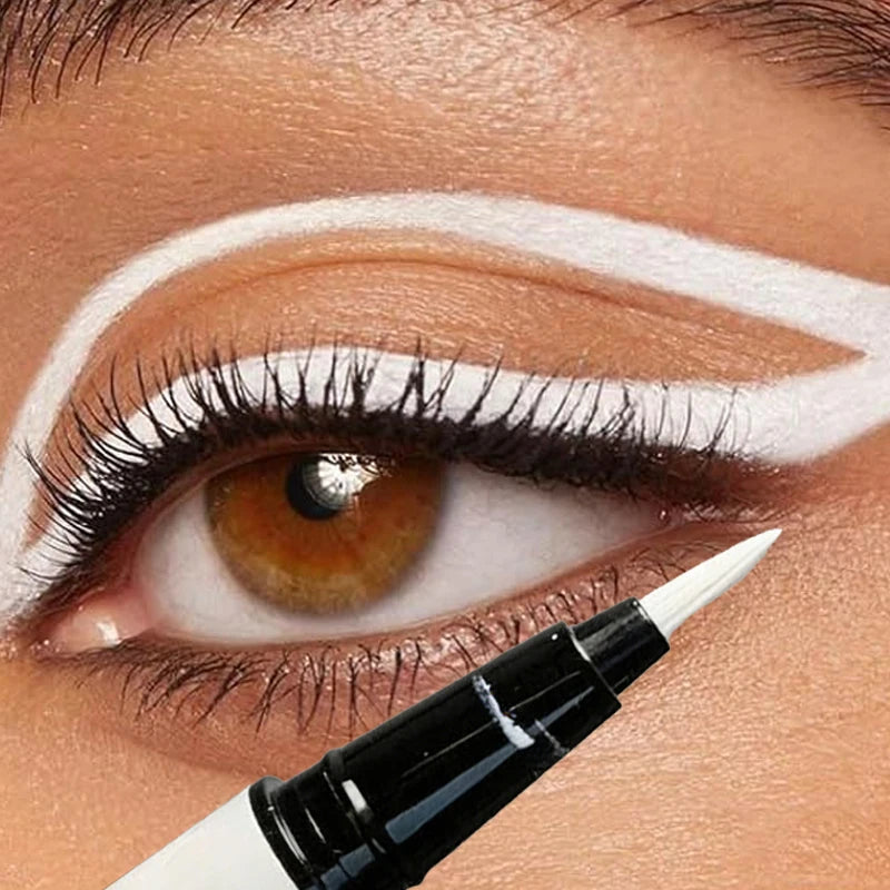Matte White Eyeliner Liquid Pen Lying Silkworm Pencil Brighten Corners of Eyes Ultra-thin Waterproof Pigment Cosplay Eyeshadow