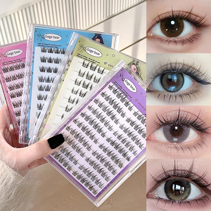 Gegebear Large-capacity Sunflower Natural Glue-free False Eyelashes Thick Curling Segmented Eyelashes Suitable For Daily Use