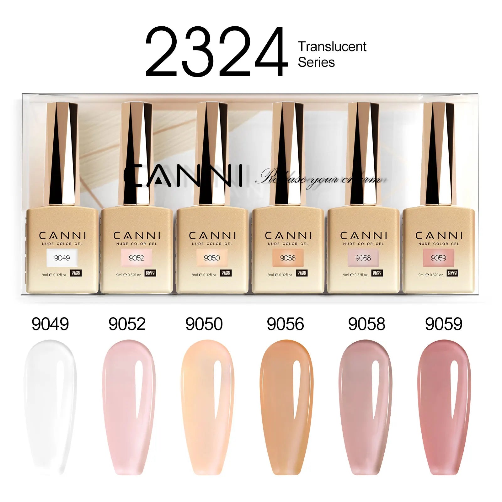6pcs*9ml HEMA TPO FREE Nail Gel Polish CANNI Semi Permanent Jelly Pink Nude Color Gel Varnish Great Coverage UV LED Lacquer