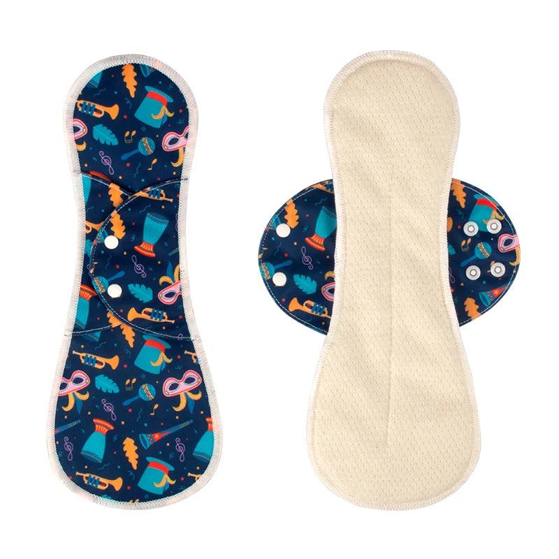 2pcs Washable Menstrual Pad Night Reusable Panty Liner Sanitary Towels Absortable Menstrual Cotton Pads for Women Period