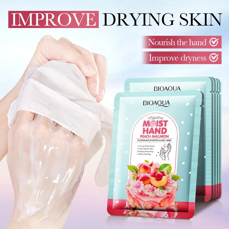 5 Pairs BIOAQUA Hand Mask Moisturizing Whitening Anit-aging Anti Wrinkles Exfoliating Hand Gloves Hands Exfoliator Skin Care