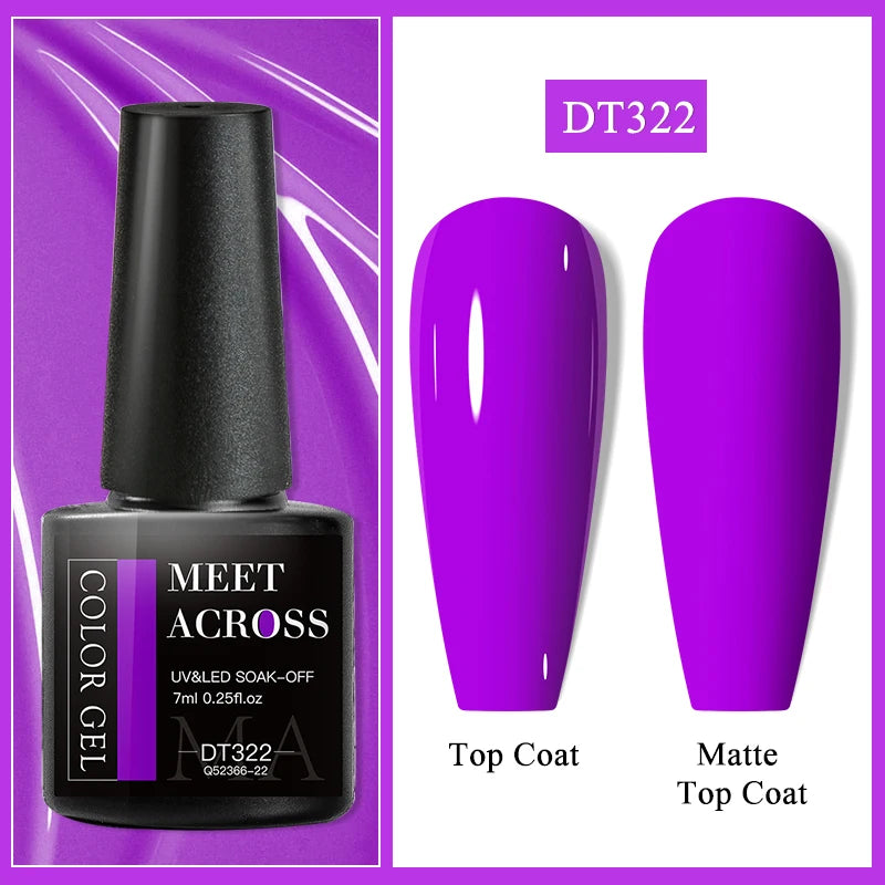 MEET ACROSS 7ml 36Colors Glitter Thermal Gel Nail Polish 3 Colors Changing Soak Off Gel Winter Semi Permanant Nail Art Varnish