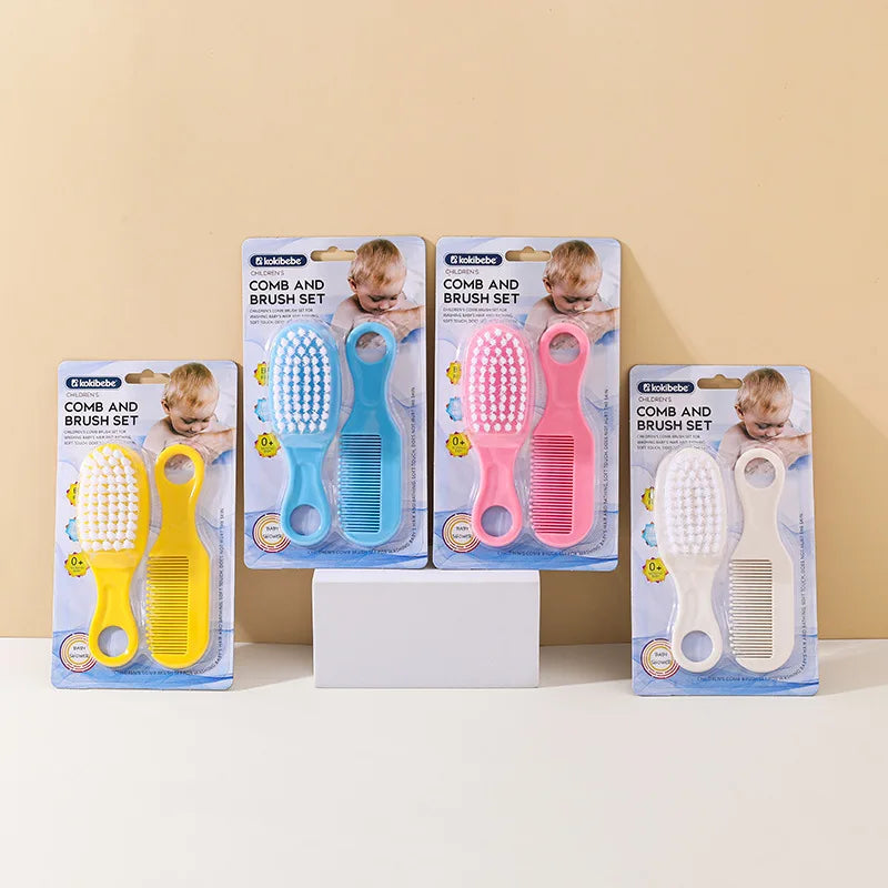 Newborn Safe Comb Brush Set: Gentle Grooming Kit for Baby Head Care, Anti-Cradle Cap with Massage Function, Bristles for Infants