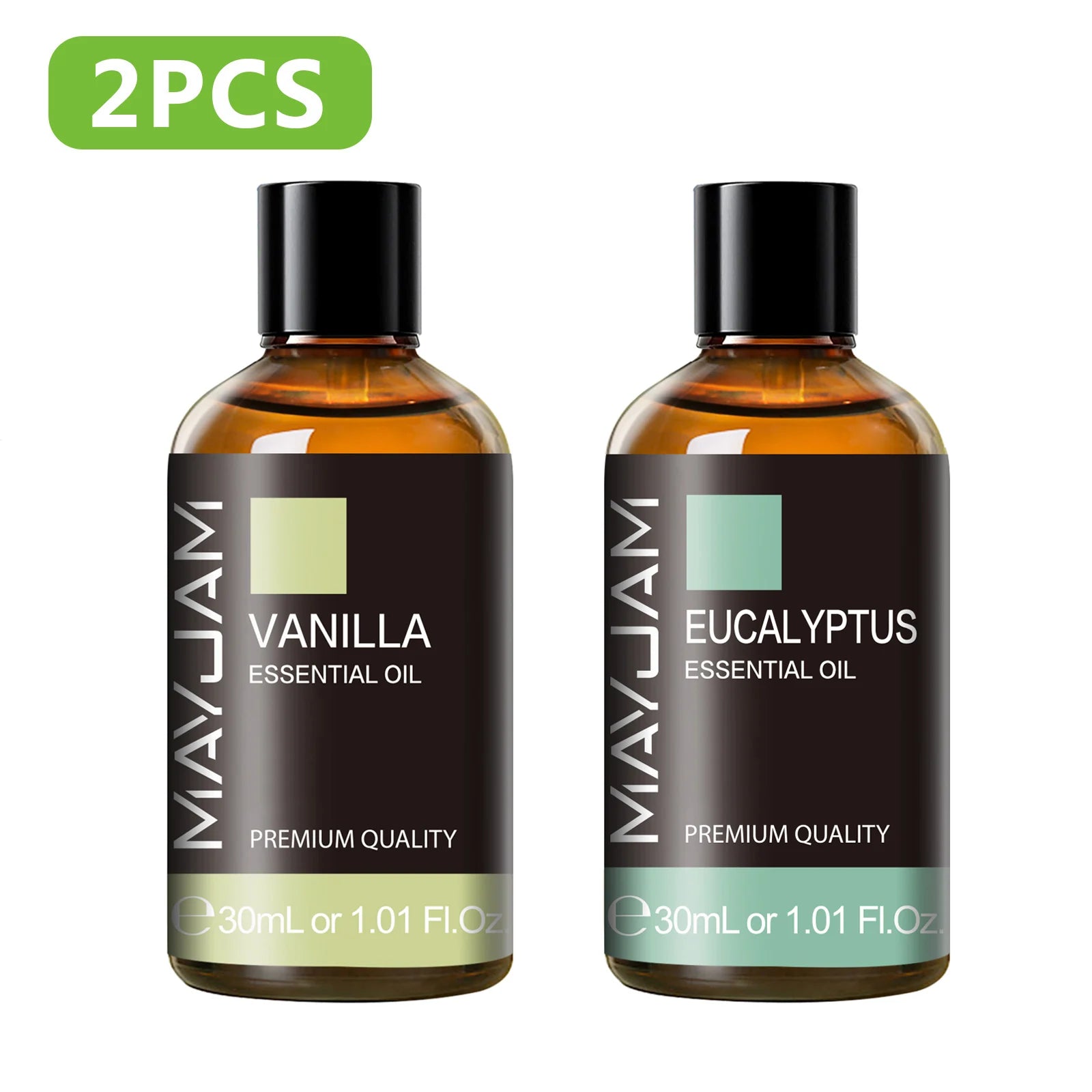 MAYJAM 2 Bottles Essential Oils 30ml Lavender Bergamot Vanilla Peppermint Scents for Diffuser Aromatherapy Candles Soap Making