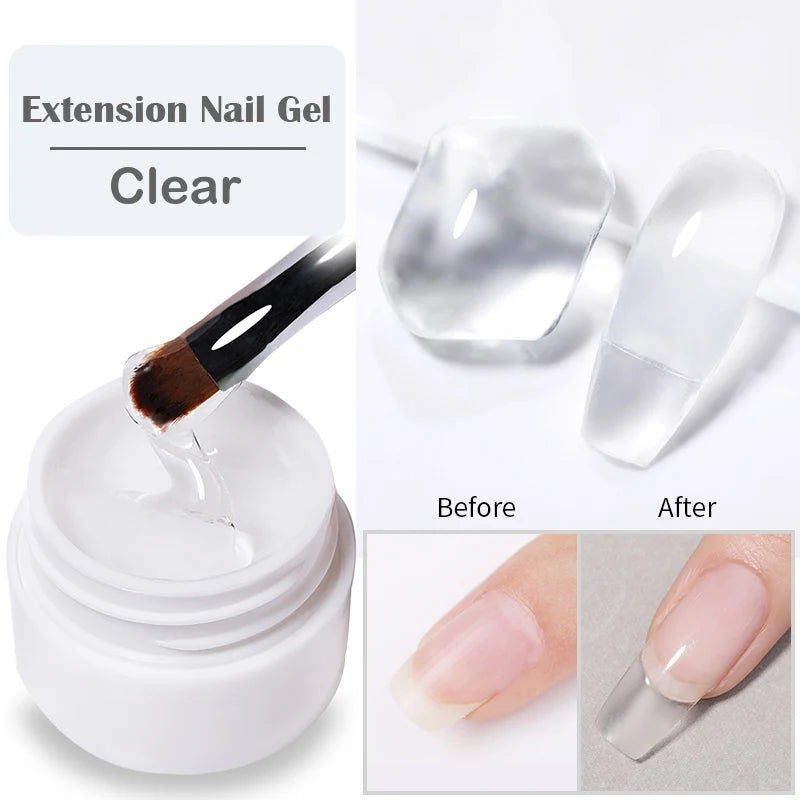 LILYCUTE 7ML Jelly Nude Pink Quick Extension Gel Nail Polish Transparent  Finger Prolong Long Lasting Construction Gel Varnish