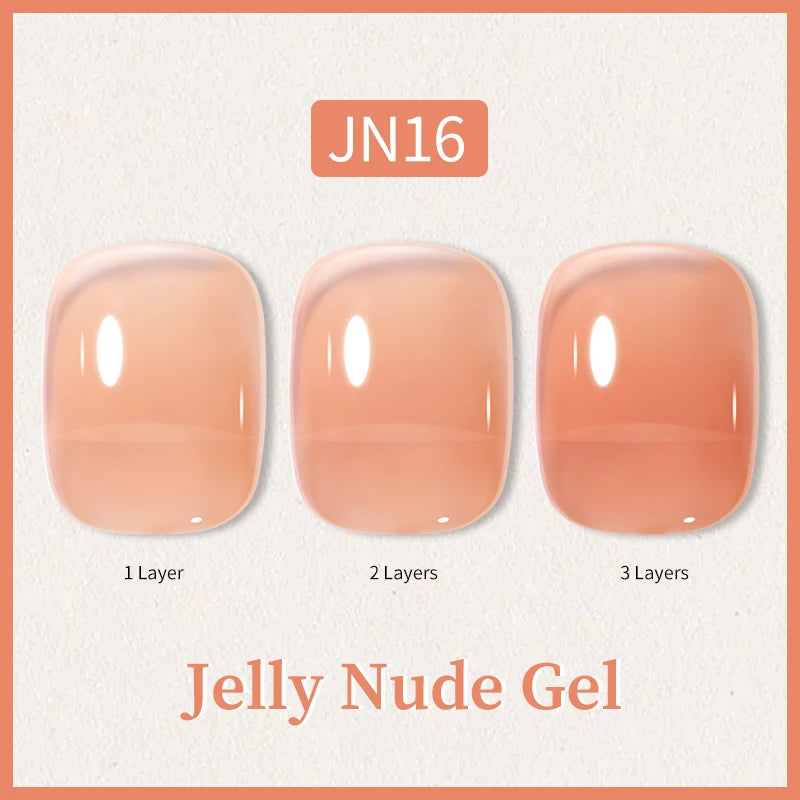 BORN PRETTY 10ml Glitter Pink Nude Jelly Nail Gel Polish Varnis Semi-permanent Sheer Translucent UV LED Soak Off Gel Polish