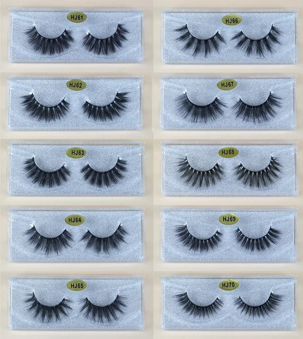 Mink Eyelashes 10 Pairs 3D Mink Lashes Natural False Eyelashes Pack Makeup Fake Eyelashes Bulk