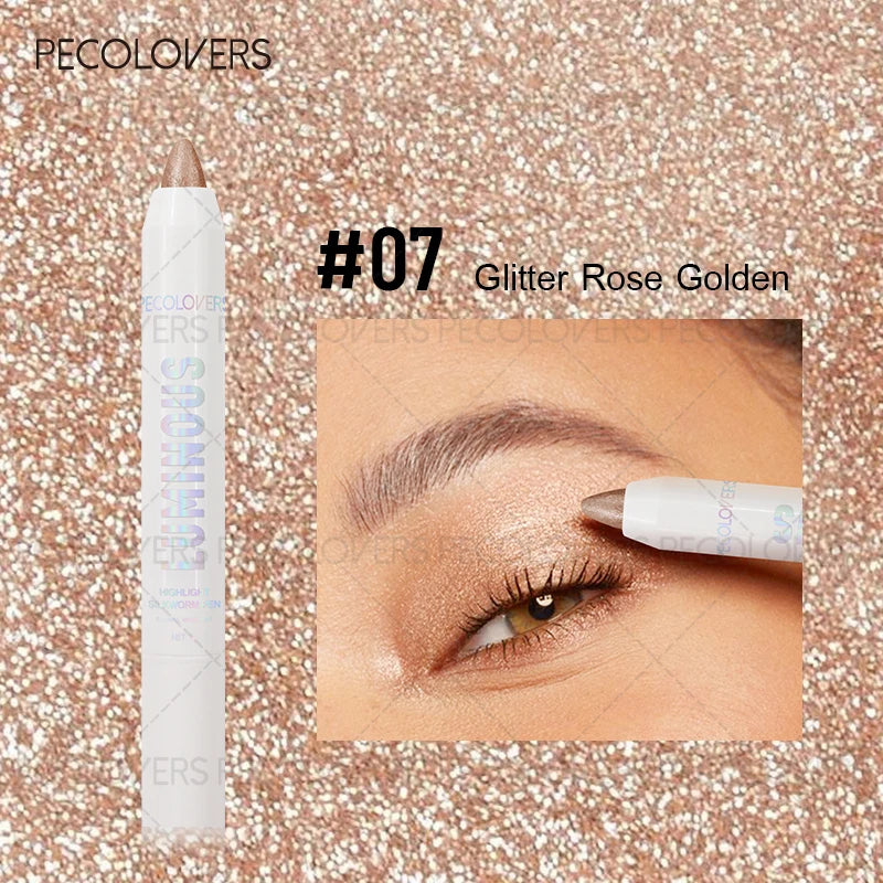 1PC Pearl Matte Waterproof Eyeshadow Pen, Highlighter, Smooth Application, Brown, Convenient, Ideal Christmas, Halloween Gift