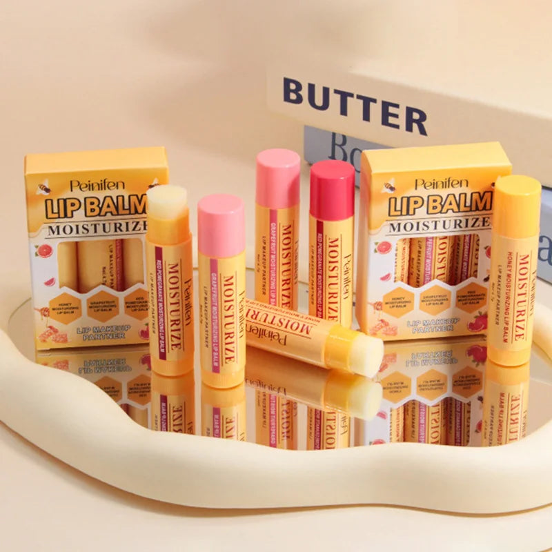 3-Piece Lip Balm Lipstick Base Lip Balm Makeup Natural Plant Anti-Scratch Lip Care Petroleum Jelly Lip Balm