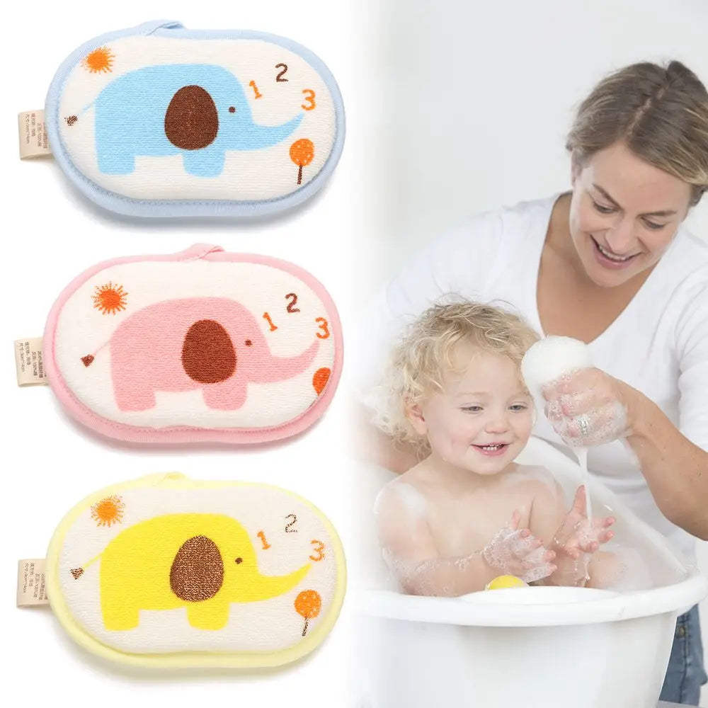 1PC Elephant Pattern Bath Sponge Comfortable Soft Towel Infant Children Rub Baby Rubbing Body Wash Sponge Bathroom Accessories