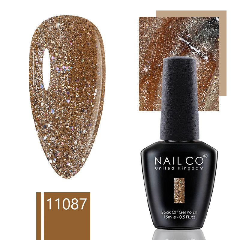 NAILCO 15ml Dark Gel Nail Polish Semi-permanent Varnish Hybrid UV Nails Art Glitter Colors Gel Polish Manicure Enamels For Nails