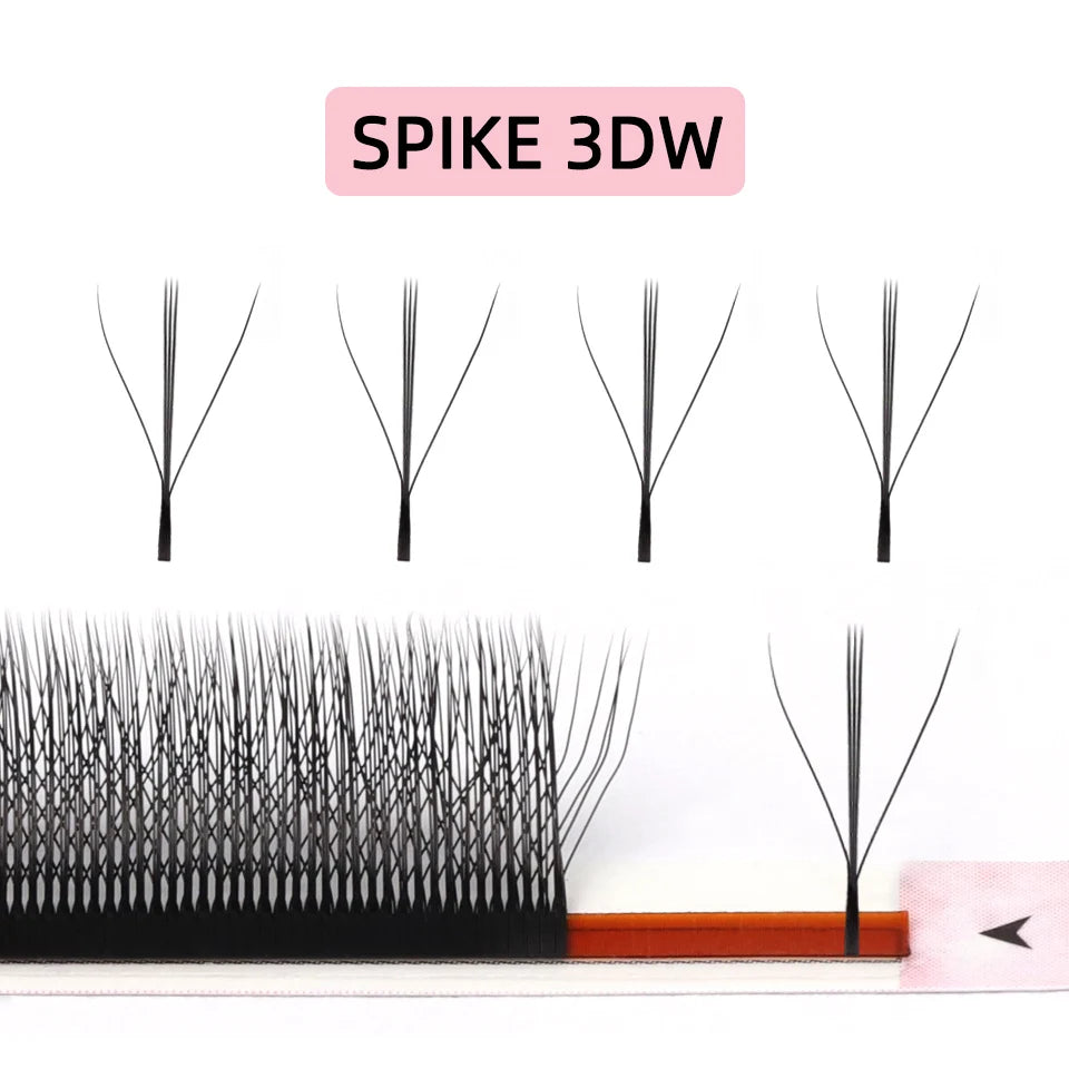 NEW Brown 3D Fairy W-Shaped Eyelash Extension Brown 4D Hand Woven Lashes Premade Fans 2D 5D Clover Eyelash 3D Fairy Spike Lashes