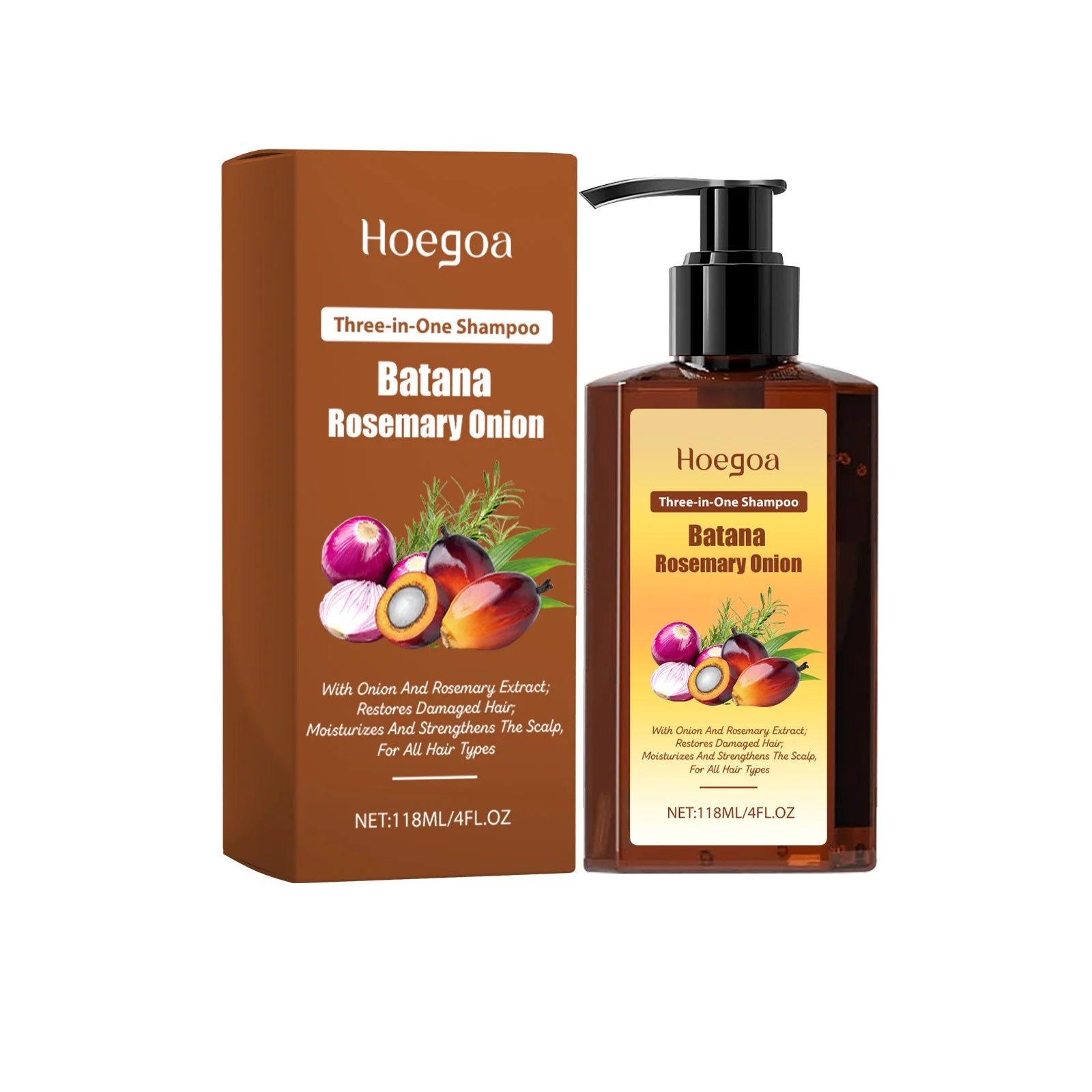 3 In 1 Batana Rosemary Onion Shampoo Deep Nourishing Scalp Remove Dandruff Long Lasting Scent Hair Scalp Cleaning Care Lotion