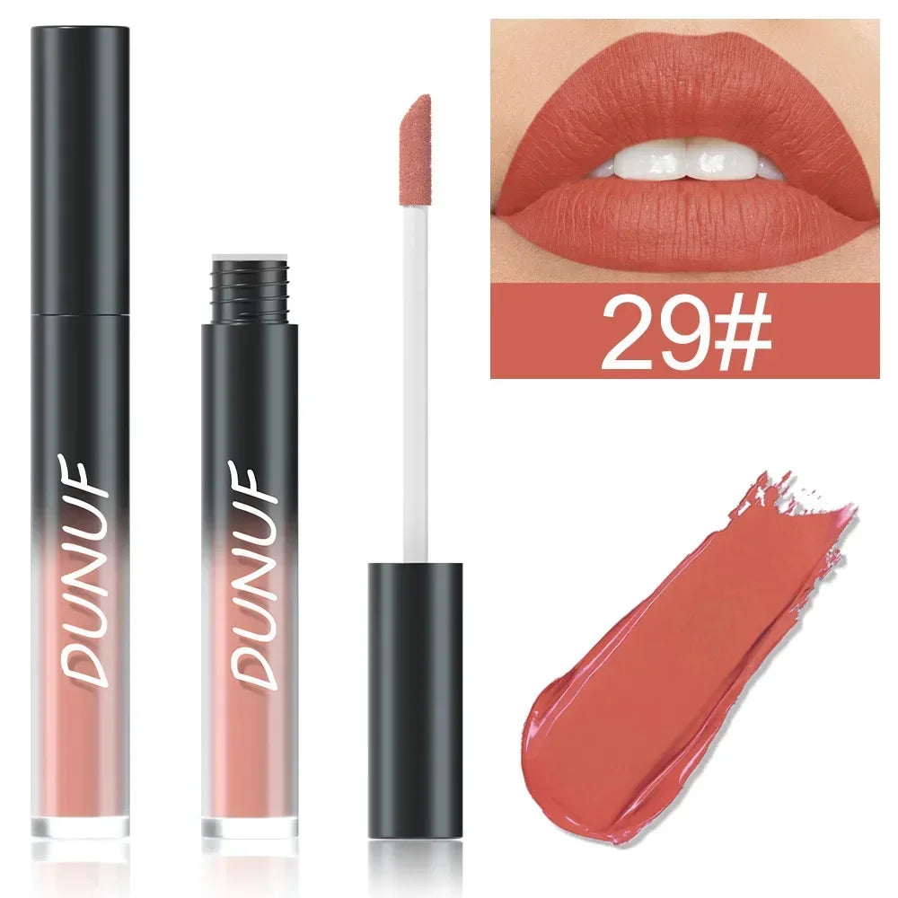 32 Color Lipstick Matte Lasting Lip Gloss Moisturizing Non-stick Cup Halloween Party Purple Blue Black Highly Pigments Lip Glaze