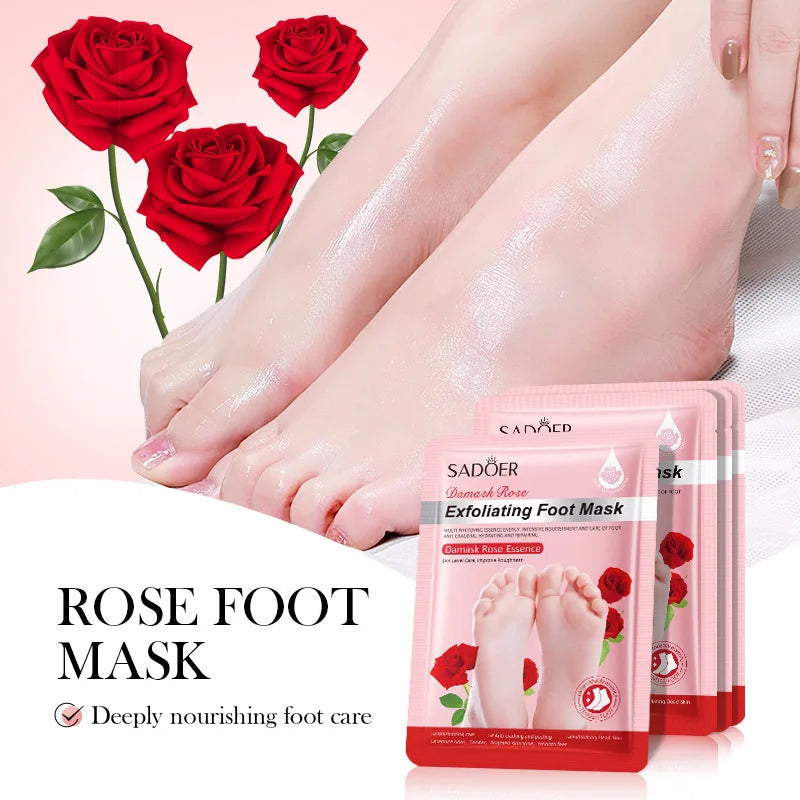 5 Pairs SADOER Lavender Foot Mask Moisturizing Foot Peeling Mask Anti-aging Exfoliating Feet Pedicure Exfoliant Feet Skin Care