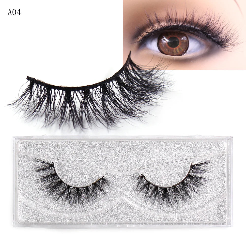 LEHUAMAO Makeup False Eyelashes Handmade Mink Lashes Fluffy Long 3D Strip Thick Fake Faux Mink Eyelashes Makeup Beauty Tool A19