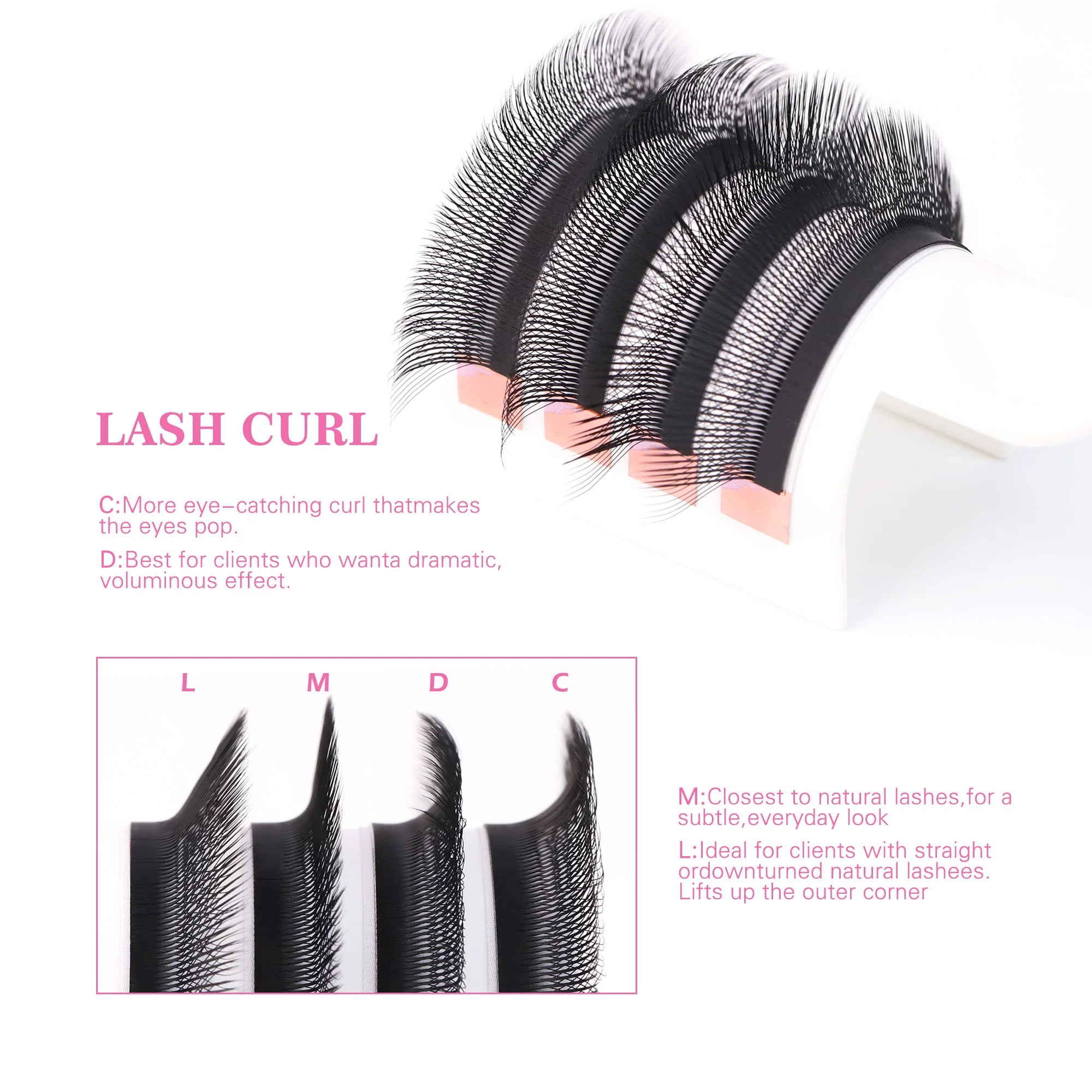 NEW L M Curl Brown 3D Fairy Lashes Premade Bloom Fans Eyelash Extension 3D Clover Spike Hand Woven Dark Brown 3D W Shaped Lashes