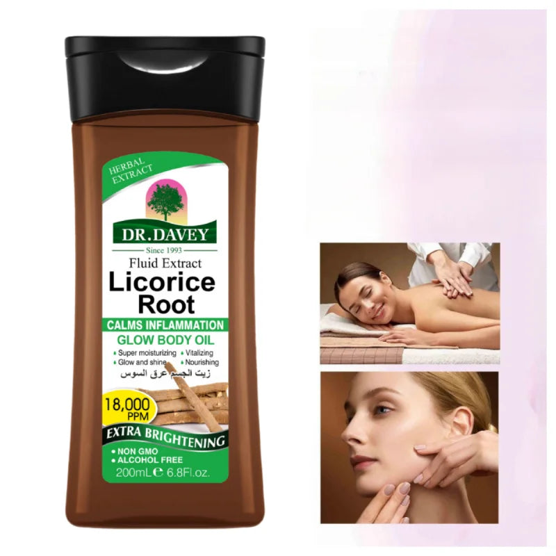 200mlLicorice Body Oil Licorice Root Glow Body OilBody Skin Care Oil Moisturizing Essential Oil Body Oil Full Body Essential Oil