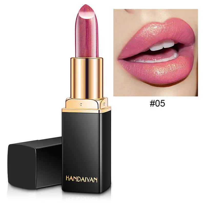 Pearl Changing Metallic Lipstick 9 Colors Long Lasting Shiny Warm Gold Plated Mermaid Maggie Women Lipstick