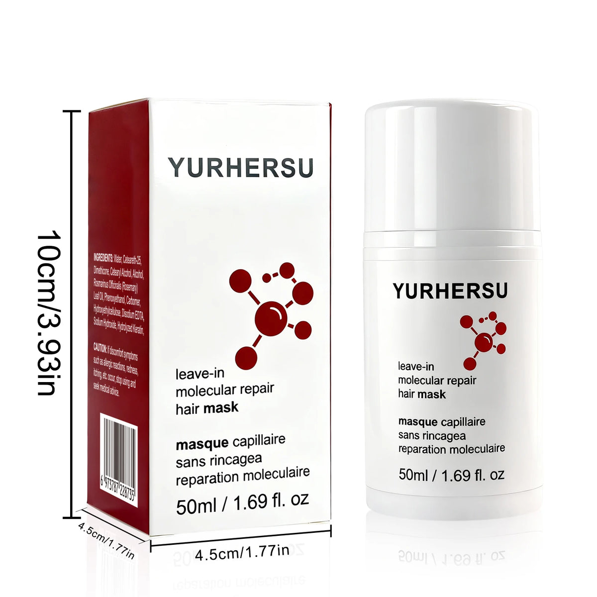Molecular Repair Leave-In Hair Mask Keratin Peptide Reconnect Hair Bonds Strength Elasticity For Bleached Color Treated Hair