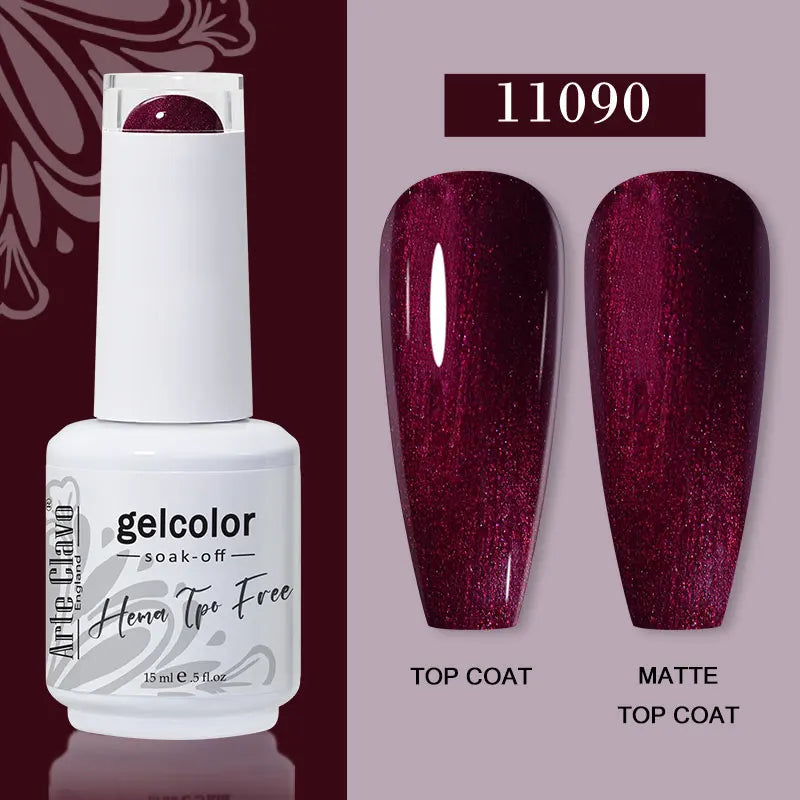 Arte Clavo 116Colors Gel Nail Polish 15ml Colorful Gel Semi Permanent Soak Off UV Gel Nail Art DIY Design Varnishe Nail Supplies
