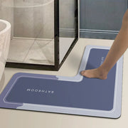 Minimalist diatomaceous earth non-slip mat L-shaped shower room door absorbent mat bathroom mat doormat