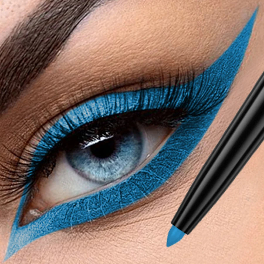 1pc Colourful Eyeliner Pen,High Pigmented Pearly Glitter&Shimmer Metallic Eyeliner Stick, Long Lasting Waterproof White Black