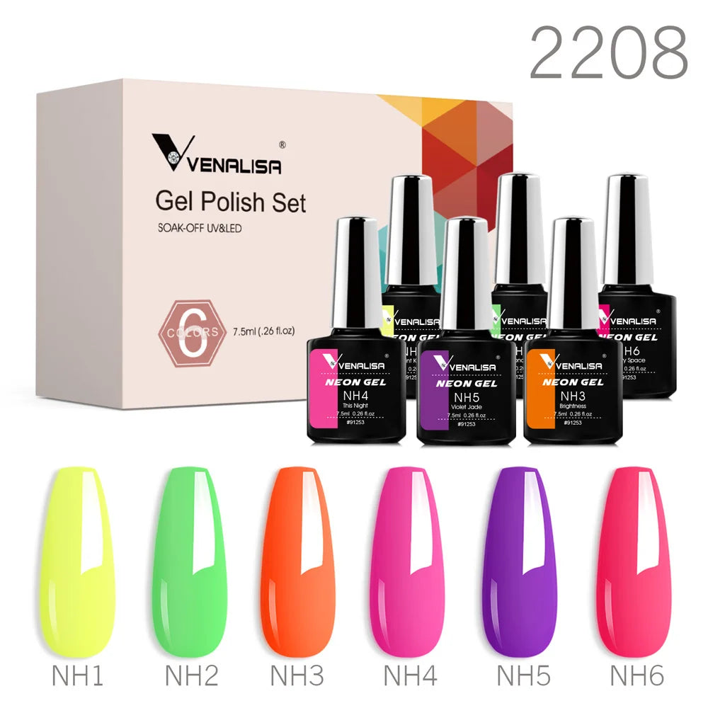 6pcs Venalisa Construction Gel Kit Stronger Jelly Color Reinforce Natural Nail Varnish Rubber Base Color Series Nude Collection