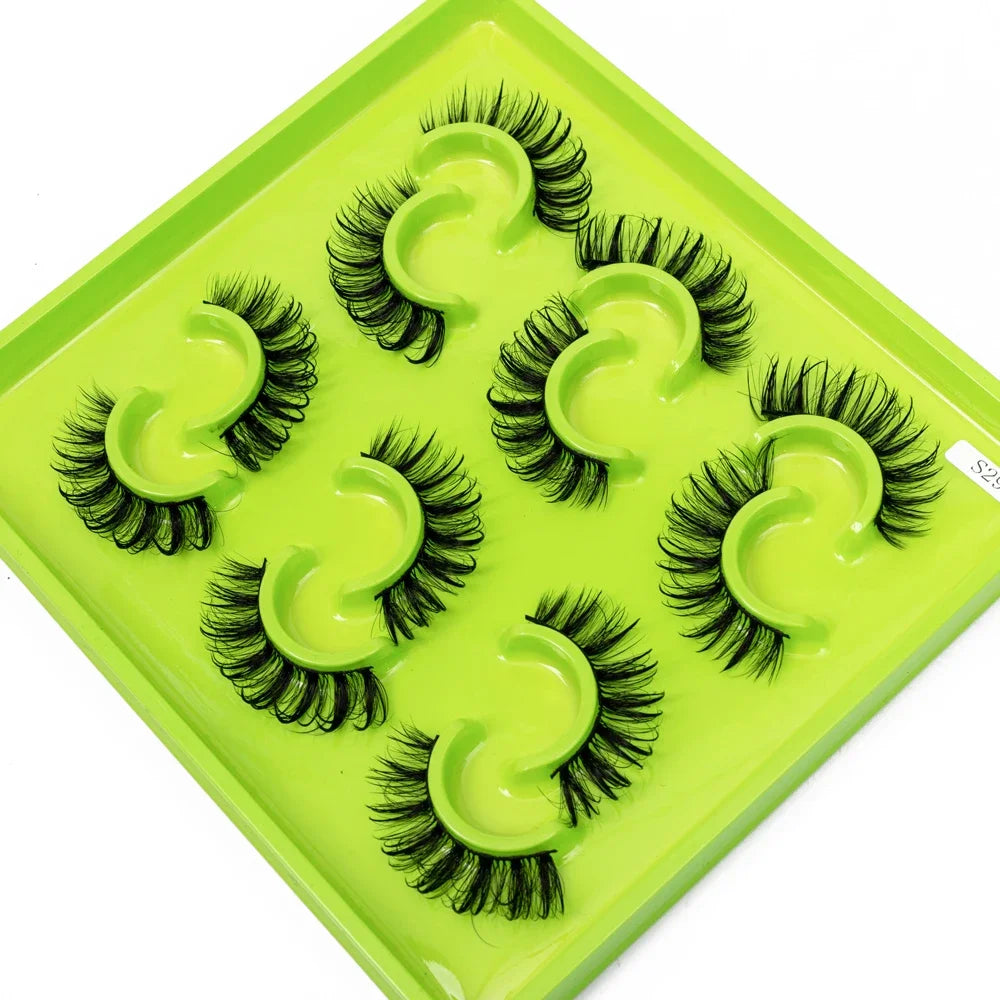 HBZGTLAD 6Pairs Female Cosplay Fake Eyelashes Korean Makeup New Style Wet Spikes 3d Eyelash Bulk Wholesale Manga Lashes