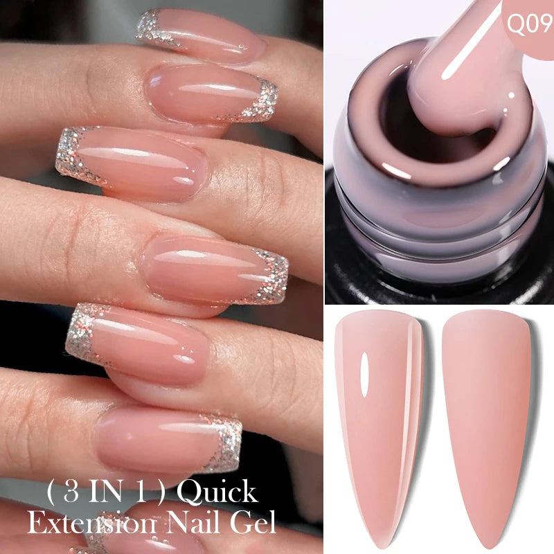 LILYCUTE 7ML Jelly Nude Pink Quick Extension Gel Nail Polish Transparent  Finger Prolong Long Lasting Construction Gel Varnish