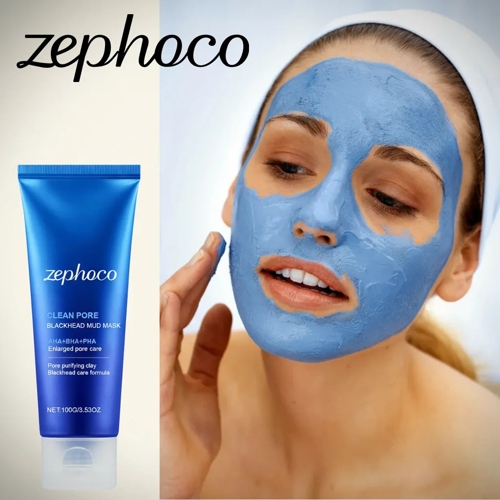 Pore Cleaning Mud Mask Blackhead Remover With AHA BHA PHA Peel Off Deep Cleansing Exfoliator For Oily Acne Skin Minimize Pores