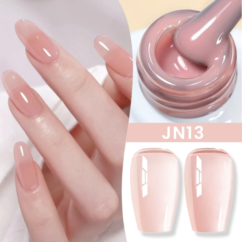 BORN PRETTY 10ml Translucent Color Gel Polish Jelly Nude Autumn Jelly Amber Semi Permanent UV Gel Nail Art Soak Off Gel Varnish
