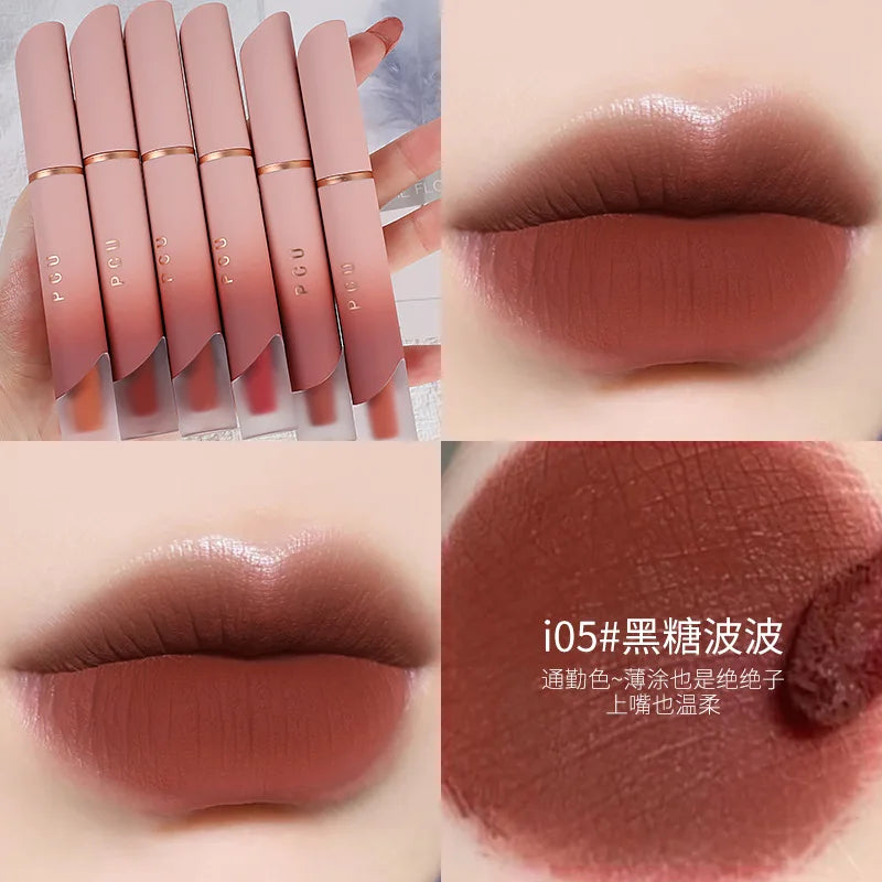 Dual-Use Liquid Matte Lipstick Lip Balm Pink Long-Lasting Non-Stick to Cup 6 Colors Available for Lip And Cheek Makeup