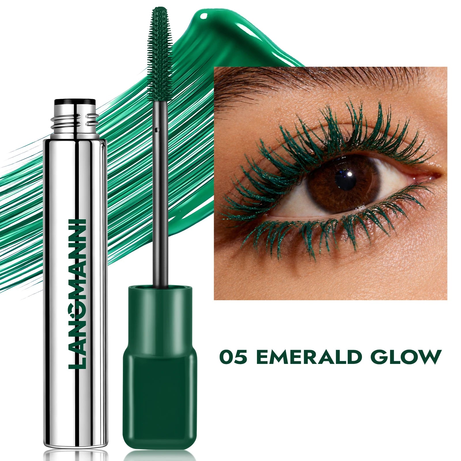 8 Colors Green Mascara Thick Curling Waterproof Natural Eyelashes Long Lasting Blue White Pink Black Eye Makeup Korean Cosmetics
