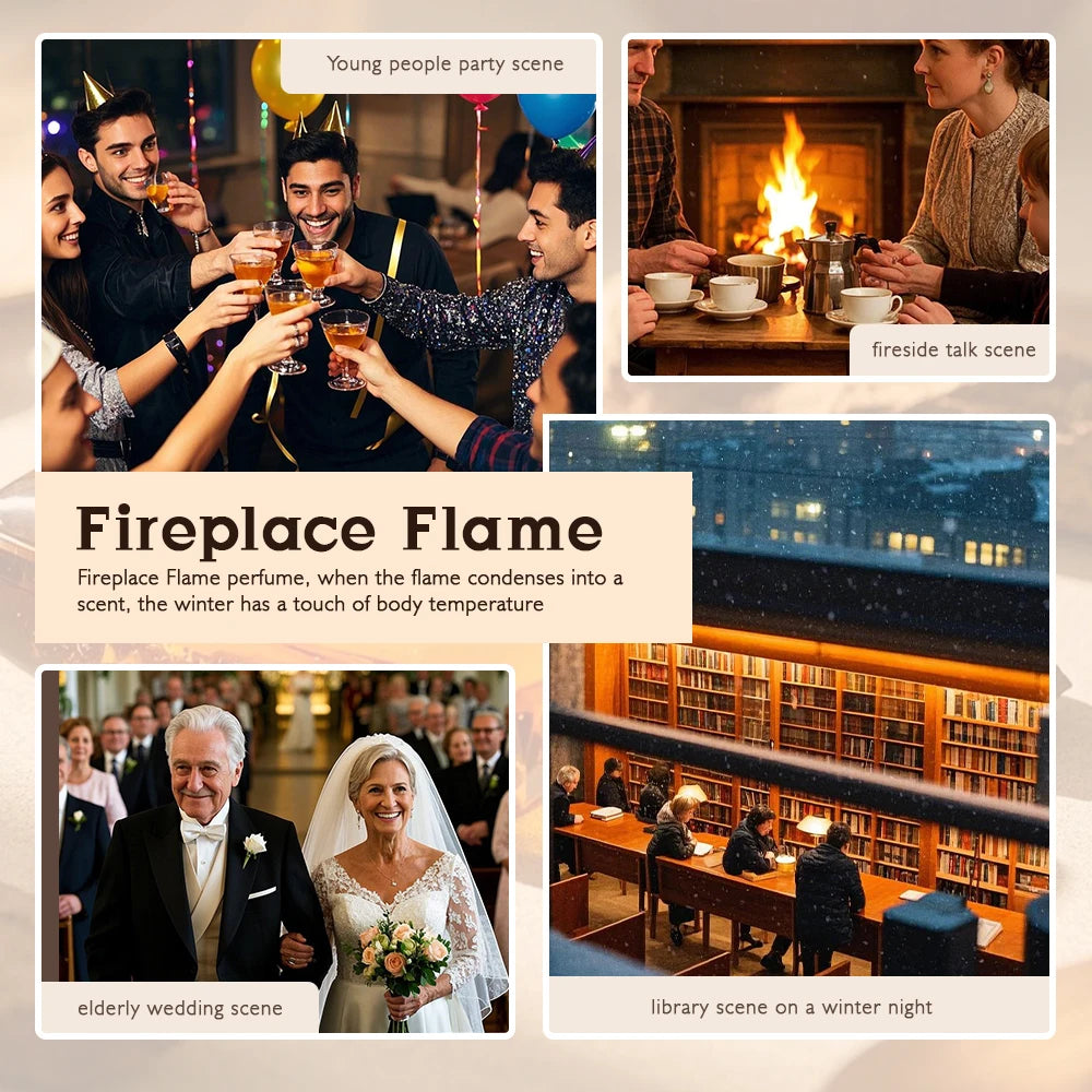 TROVEZ Fireplace Flame Eau De Parfum 100ml Perfume Smoky Woody Tone Tone Long-lasting Fragrance Body Spray Scent Perfume Man