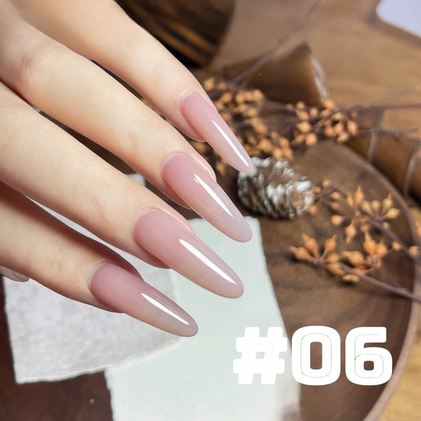MN 2026 New 1-8PCS Fall Nails Popular Pure Desire Blush Jelly Gel Nail Polish Pink Nails Red Nails Ice-Clear Nude Nail Polish
