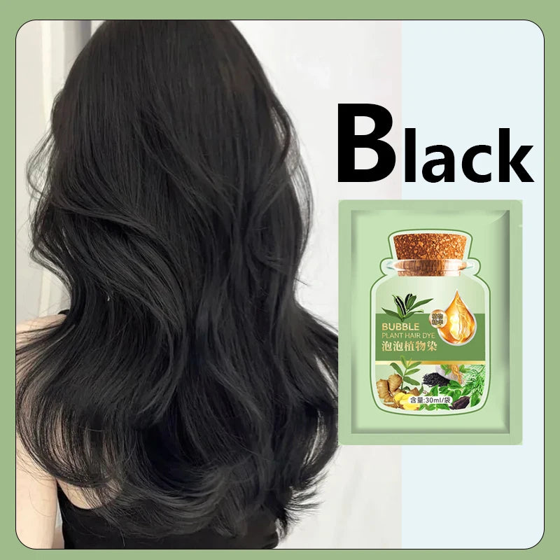 Pure Natural Herbal Hair Dye Shampoo 5 Minutes Change Hair Color Non-irritating Repair Gray White Fashion Hair Care Women Men